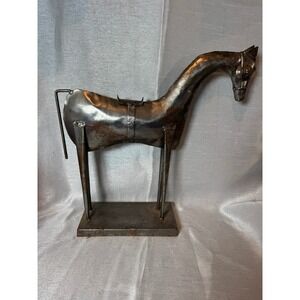 Rustic‎ Metal Horse Sculpture Figurine Tabletop Decor Farmhouse Industrial